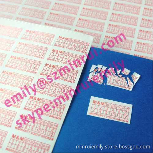 Custom 15x7mm Red Warranty Stickers With Dates,warranty Void If Removed Stickers,warranty Sticker Void If Tampered